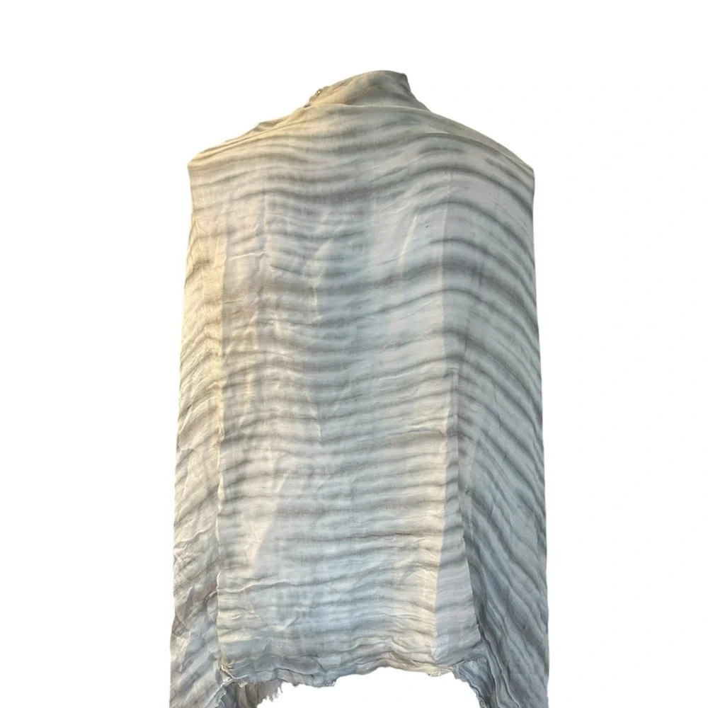 Lane Bryant Tie Dye Fringe‎ Lightweight Boho Beach Scarf Grey White Pink NEW